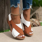 And Autumn 2025 New Flat Bottom And Fish Mouth Sandals Women's Large Thick Bottom Hollow Beach