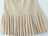 Pleated Buttoned Cami Mini Dress- Outfit