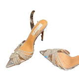 Women In The Autumn Of 2025 New High Heels Tips Head Drill Temperament Transparent Crystal Shoes Wedding