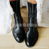 And Winter New Flat Bottom With Martin Boots Women Hot 43 Yards Pointed Patent Leather Splicing Side And Medium