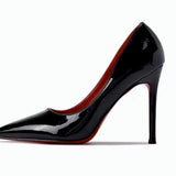 Summer New Large Fashion Single Shoe Tip Light High-Heeled Shoes Patent Leather Thin Heel Women's
