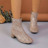 2025 Spring New Exterior With Selbine Coarse And Soft Bottom Zippered Women's Boots Martin