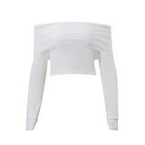 Zingj Women's Fall 2024 New Fashion Hot Girl Street Style Sexy One Word Shoulder Temperament Slim