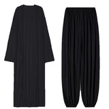 Lazy Wind Perspective Loose Long Open Shirt Plus Short Skirt Suit Women's Jersey Trousers Two