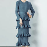 Folded Dress Woman 2025 New Design Feel Fat Mm Fashion Temperament Reduction Cake