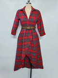 Long-Sleeved Plaid Shirt Dress 2025 Spring And Autumn New Fashion Loose Casual Dress