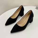 Interview Women's Shoes 2025 New Black Etiquette Student Work Single Shoes Thick Heel Civil Servant Formal High