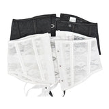 Rubber Bone Short Lace Mesh Outside Lashing Belt Lumbar Lolita Fish Bone