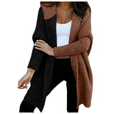 Hooded Knitted Cardigan Women's Long Sweater Women's Coat In The Autumn And Winter Of