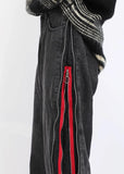 Vintage Multiple Side Stripes Zipper