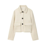 New Women's Casual Simple Anti-Velvet Effect Short Long-Sleeved Jacket