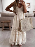 White Long Dress Women Spaghetti Strap Off Shoulder Dress Female Sexy Backless Dress Ladies Hollow Out Tassel Maxi