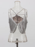 Wind Top 2025 Autumn And Winter New Out-To-Shoulder Fish Bone Slings Irregular Essohu Hanging Neck Vest