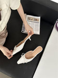 Down And Slippers 2025 New French Fairy Bow Bow Head Cool Drag Temperament Simple Coarse And Cool
