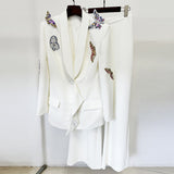 New Star Fashion Heavy Industry Three-Dimensional Butterfly Nails With Diamond Suit Trousers Set Two