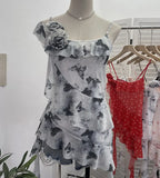 Pure Windy Irregular Lotus Side Hottie Slings Sling Vest Ribbon Ribbon Ribbon Ribbon Ribbon Ribbon Ribbon Sleeveless Top
