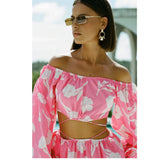 Women Patchwork Off Shoulder Bodycon Prom Hollow Out Puff Sleeve Lace-up Backless Summer Party Club Midi Beach