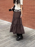 Brown High-Rise Slim Skirt 2025 Layer Sense A Skirt Simple New Medium And Long