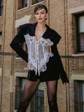 Design Lace Splicing Suit Women's Fashion Sexy Hottie Waist Straight