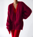 Hot Spring And Autumn Imitation Sting Cardigan Women Lazy Wind Loose Sweater Jacket Soft Long-Sleeved Knitted