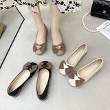 Single-Shoe Women's One-Legged Shallow Women's Shoes 2025 Autumn New Evening Wind French Bow Bean