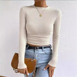 Spring And Summer Repair With Long-Sleeved Lattice Rounded Women's Folding
