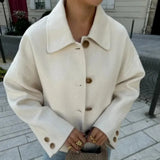 Women's ZA Autumn And Winter Street Fashion Short Shirt Collar Collar Hair