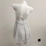 Women's 2025 New Sexy Mesh Pyjamas Summer Pure-Bstoral Lace Ribbon Tectroned Sling Aja Crooat
