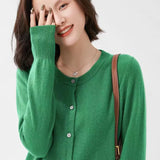 Zingj Autumn Long-Sleeved Sweater Pure Color Simple Temperament Cardigan On The Clothes With Women's Sweater Small Coat-Outfit