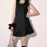 And White Iris Solid-Colored Vest Dress Woman Design Feeling Small Gentle And Comfortable Sleeveless Casual Dress