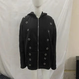 Iron Ring Hollow Loose Open Shirt Zipper Hoodie Chicken Eye Design Jacket