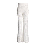 Zingj Casual Suit Autumn 2024 New Flower Splicing Long Sleeve Suit Jacket Nail Bead Micro La Straight