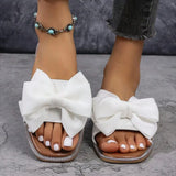 New Flat Bottom Of The Head Of The Slippery Women Wearing Bow Flat And Cloth Cold