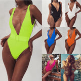 Zingj Hot Style Female Piece Swimsuit Leopard Print Belt Buckle Integrated