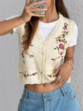 Fashion New Casual Embroidery Embroidery Knitted Sweater Women's