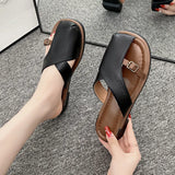 Red Fashion Soft-Soled Slippers Women's Summer Wear 2025 New Leisure Roman Beach Shoes Temperament Head
