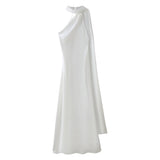 Homemade Niche New Women's Clothing In Spring And Summer Solid Color Hanging Neck Silk And Siding Texture