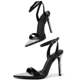 With Water Drill With Fish Mouth High Heel Sandals Behind The Head Of The Woman's Empty Tip-Toed Fashion Cool