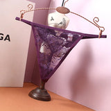Transparent Thong Heart-Shaped Hollow Sexy Ultra-Thin Low-Rise Hot Seduction Traceable Breathable Trousers