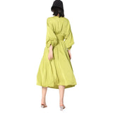 2025 Summer New French Elegant Style Romantic Vertevery One Word To Receive Waist Seven Cents Waist Lantern Sleeve