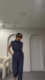 Zingj 2023 Summer New Personality Shoulder System Shows A Thin Waist Belt Decorative Pants Suit-Outfit