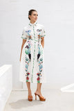 Women's New Printed Dress Elegant T-Shirt With Flip-Flops
