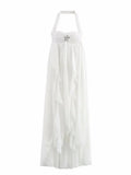 Women's Explosive Holiday Style French Romantic Fashion Lace-Up Neck
