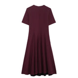 New Wave Wide Swing Short-Sleeved Fan Flute Dress