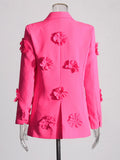 Chic Personality Suit 2025 Autumn New Heavy Industry Splicing Flowers Decoration Suit Jacket