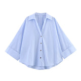 New Fashion Women's Wide-Sleeved Silk Silk Dress Silk Women's Long-Sleeved Shirt Tide