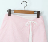 Striped Cami Top And Wrap Mini Skirt Set- Outfit