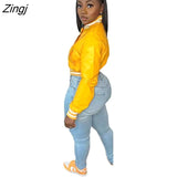 street Baseball Patchwork Jackets For Women 2023 Pockets Top Jacket Coats Varsity Bomber