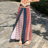 Zingj New Print Wide-Leg Pants Ethnic Snow Spinning Pants Bohemian Beach Pants