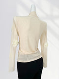 Zingj French Lace Undershirt Female Rose With Long-Sleeved T-Shirt Three-Dimensional Flower Mesh Advanced Sense